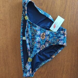 Helen Jon Navy Grace Bay Slider Hipster Bikini Bottom Size Small
